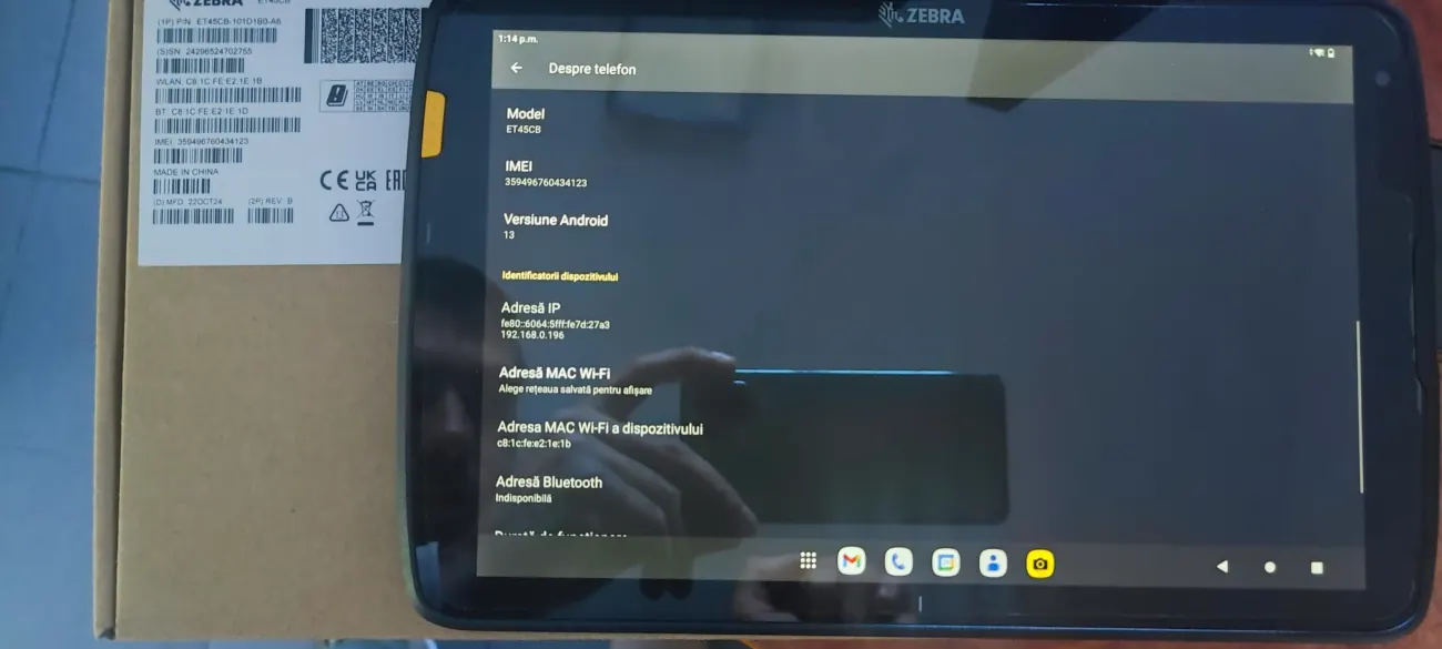 Tabletă Zebra ET45